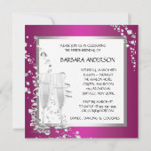 Champagne High Heels Vrouwen Roze Zwarte Verjaarda Kaart (Achterkant)