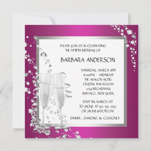 Champagne High Heels Vrouwen Roze Zwarte Verjaarda Kaart (Achterkant)