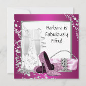 Champagne High Heels Vrouwen Roze Zwarte Verjaarda Kaart (Voorkant)