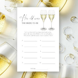 Champagne - Hoe oud is de aanstaande bruid spel