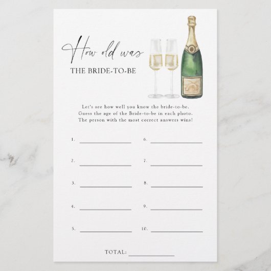 Champagne - Hoe oud was de bruid om het spel te zi (Voorkant)