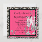 Champagne Hoge Hakken Hot Pink Leopard Bachelorett Kaart (Achterkant)