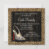 Champagne hoge hakken luipaard verjaardag kaart (Achterkant)