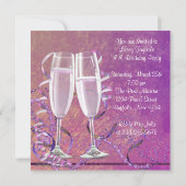 Champagne hoge hakken vrouwen roze verjaardagsfees kaart (Achterkant)