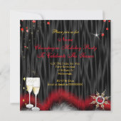 Champagne Holiday Party Red High Heels Kaart (Achterkant)