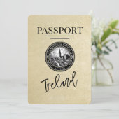 Champagne Ierland Paspoort Bewaar de datum Save The Date (Staand voorkant)