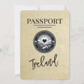Champagne Ierland Passport Uitnodiging voor een br (Achterkant)
