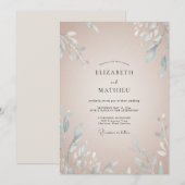 Champagne Ijs Blad Bruiloft Kaart (Voorkant / Achterkant)