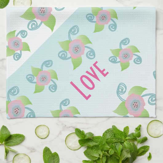 Champagne ijsblauw theedoek (Gevouwen)