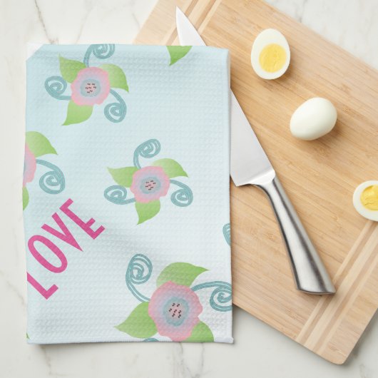 Champagne ijsblauw theedoek (Quarter Fold)