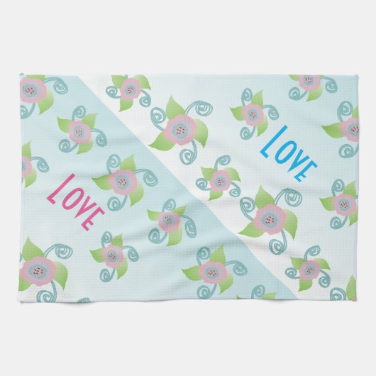 Champagne ijsblauw theedoek (Horizontaal)