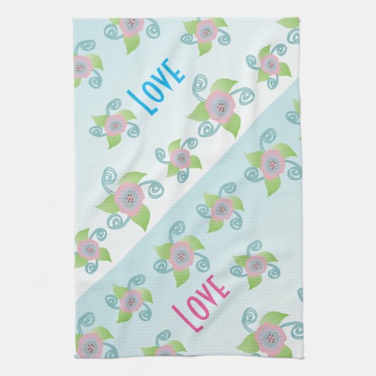 Champagne ijsblauw theedoek (Verticaal)