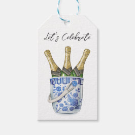 Champagne in Chinoiserie Ice Bucket Gift Label Cadeaulabel