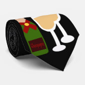 Champagne in glas, gelukkig nieuwjaar! stropdas (Opgerold)