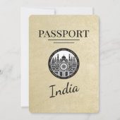 Champagne India Passport Bewaar de datum Save The Date (Voorkant)