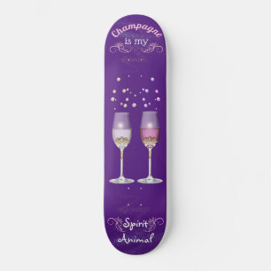 Champagne Is Mijn Spirituele Dier Witte Roze Belle Persoonlijk Skateboard