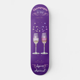 Champagne Is My Spirit Animal Witte Roze Bellen Persoonlijk Skateboard