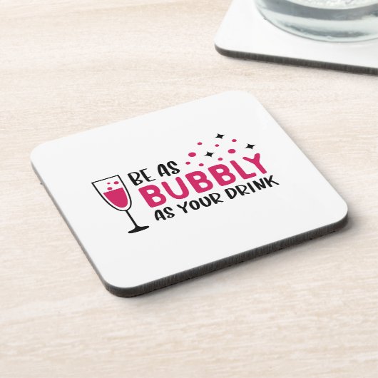 Champagne is net zo breekbaar als je Drink roze Bier Onderzetter (Linkerzijde)
