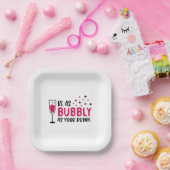 Champagne is net zo breekbaar als je Drink roze Papieren Bordje (Feest)