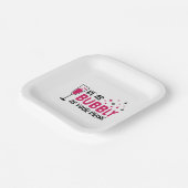 Champagne is net zo breekbaar als je Drink roze Papieren Bordje (Gebogen)