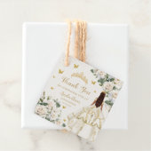 Champagne Ivoor Bloemen Vlinders Quinceañera Bedankjes Labels (In situ)