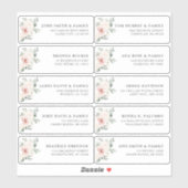 Champagne Ivoor Blush Roze Flor Naam van de gast A Sticker (Vel)