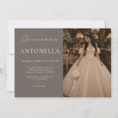 Champagne Ivoor Quinceañera Uitnodiging (Voorkant)