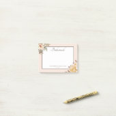 Champagne Ivoor Roze Bloem Bruidsmeisje Post-it® Notes (Op bureau)