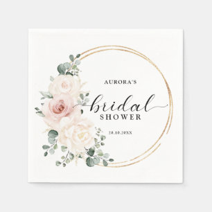 Champagne Ivoorschilderachtig Roze Bloemige Bruilo Servet
