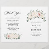 Champagne Ivory Blush Pink Floral Greenery Wedding (Voorkant)