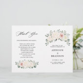 Champagne Ivory Blush Pink Floral Greenery Wedding (Staand voorkant)