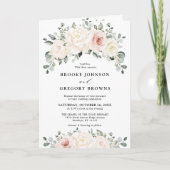 Champagne Ivory Blush Pink Floral Greenery Wedding (Voorkant)