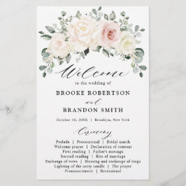 Champagne Ivory Blush Pink Floral Greenery Wedding