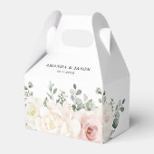 Champagne Ivory Blush Pink Floral Greenery Wedding Bedankdoosjes (Voorkant Zijde)