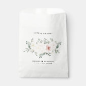 Champagne Ivory Blush Pink Floral Greenery Wedding Bedankzakje (Voorkant)