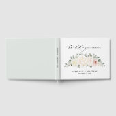 Champagne Ivory Blush Pink Floral Greenery Wedding Gastenboek (Volledig)