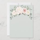 Champagne Ivory Blush Pink Floral Greenery Wedding Kaart (Achterkant)