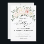 Champagne Ivory Blush Pink Floral Greenery Wedding Kaart<br><div class="desc">Ivory floral bruiloft Uitnodiging met elegante bouquet van perzik ,  wit ,  goud,  champagne ivoor,  zwart roos,  ranunculus bloemknoppen en groene eucalyptusbladeren en elegante waterverf bouquet. Neem contact met mij op voor hulp bij aanpassingen of als u een ander product nodig hebt met dit ontwerp.</div>
