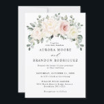 Champagne Ivory Blush Pink Floral Greenery Wedding Kaart<br><div class="desc">Ivory floral bruiloft Uitnodiging met elegante bouquet van perzik ,  wit ,  goud,  champagne ivoor,  zwart roos,  ranunculus bloemknoppen en groene eucalyptusbladeren en elegante waterverf bouquet. Neem contact met mij op voor hulp bij aanpassingen of als u een ander product nodig hebt met dit ontwerp.</div>