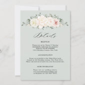 Champagne Ivory Blush Pink Floral Greenery Wedding Kaart (Achterkant)