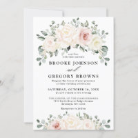 Champagne Ivory Blush Pink Floral Greenery Wedding