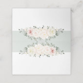 Champagne Ivory Blush Pink Floral Greenery Wedding Plaatskaartje (Buitenkant ongevouwen)