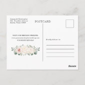 Champagne Ivory Blush Pink Floral Save the Date Briefkaart (Achterkant)