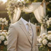 Champagne Ivory Floral Wedding Stropdas