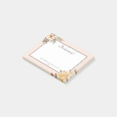 Champagne Ivory Pink Floral Bridesmaid Post-it® Notes (Schuin)