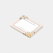 Champagne Ivory Pink Floral Moeder van Bride Post-it® Notes (Schuin)