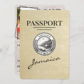 Champagne Jamaica Passport Bewaar de datum Save The Date (Voorkant / Achterkant)