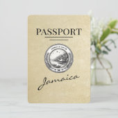 Champagne Jamaica Passport Bewaar de datum Save The Date (Staand voorkant)