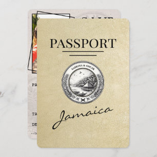 Champagne Jamaica Passport Bewaar de datum Save The Date