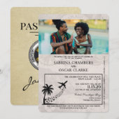 Champagne Jamaica Passport Huwelijksuitnodiging Kaart (Voorkant / Achterkant)